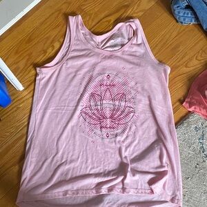 Pink Tank Top with Lotus Design